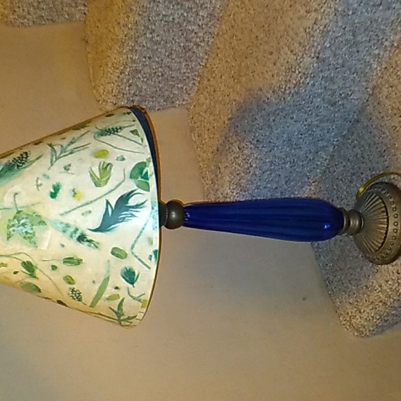 🛋️ Cobalt Blue Glass/Crystal Table Lamp - Picture 5 of 16